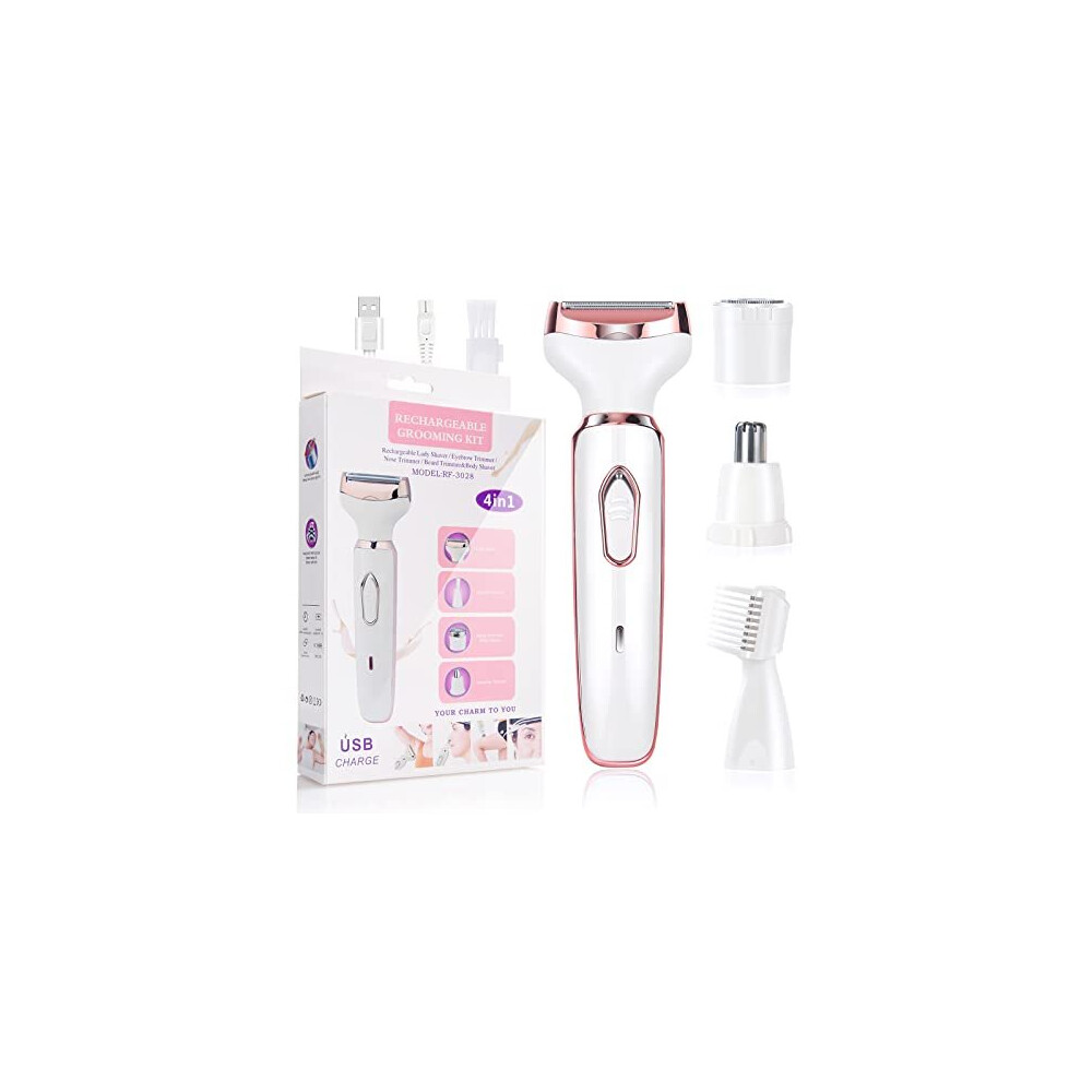 Photos - Shaver ACWOO Electric Lady , Cordless 4 in 1 Electric for Women, Rechargeable Painless Electric Razor Bikini Trimmer W
