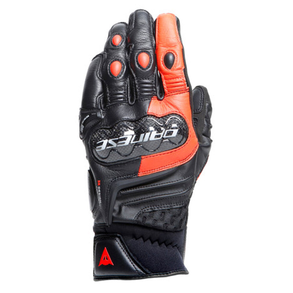 (3Xl) Dainese Carbon 4 Short Leather Gloves Black / Fluo Red Black,Red 8051019426246