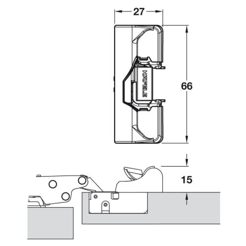 Hafele Titus  Soft Close Hinge Add On Damper 1