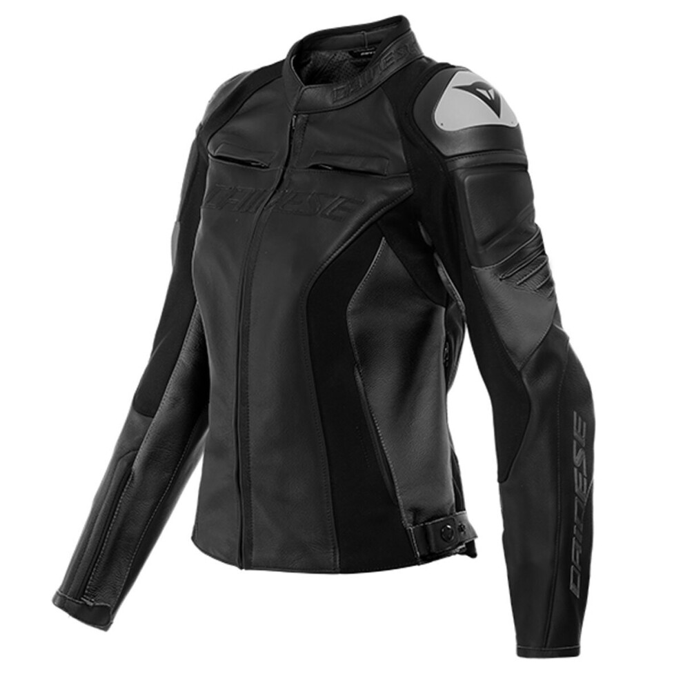 (18) Dainese Racing 4 Ladies Leather Jacket Black 8051019469519