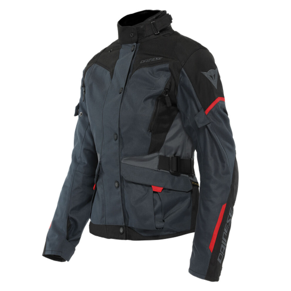 (10) Dainese Tempest 3 D-Dry Ladies Textile Jacket Ebony / Black / Lava Red Black,Red 8051019405654