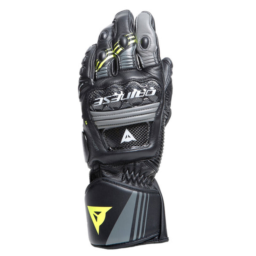 (Xl) Dainese Druid 4 Leather Gloves Black / Charcoal Grey / Fluo Yellow Black,Yellow,Grey 8051019426420