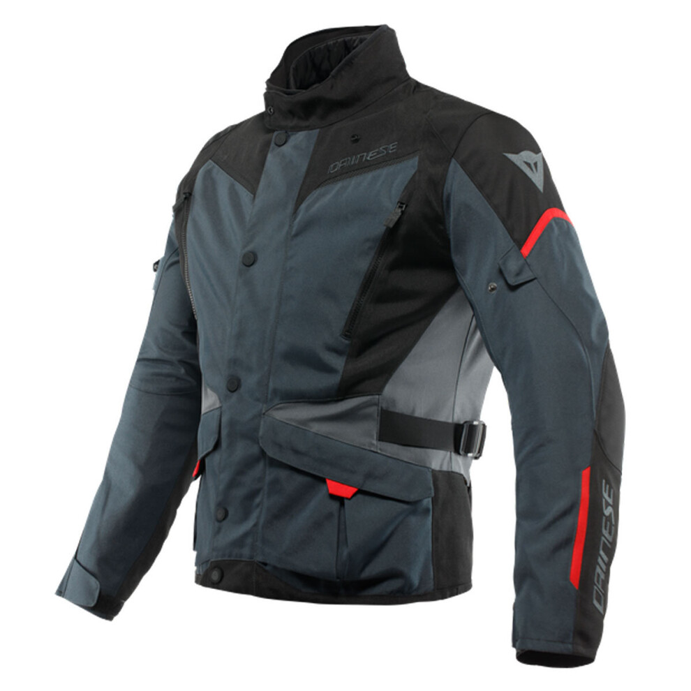 (40) Dainese Tempest 3 D-Dry Touring Textile Jacket Ebony / Black / Lava Red Black,Red 8051019405081