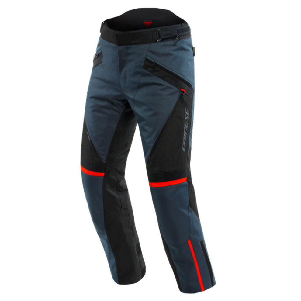 (28) Dainese Tempest 3 D-Dry Textile Trousers Ebony / Black / Lava Red Black,Red 8051019405289