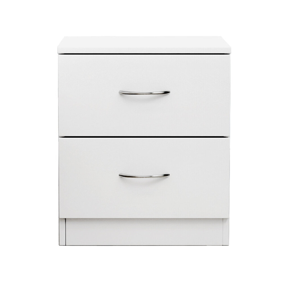 (2 Drawer-With Metal Handles, White) NRG Chest of Drawers With Metal Handles Bedroom Furniture Storage Cabinets