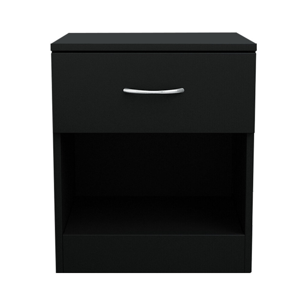 (1 Drawer-With Metal Handles, Black) NRG Chest of Drawers With Metal Handles Bedroom Furniture Storage Cabinets