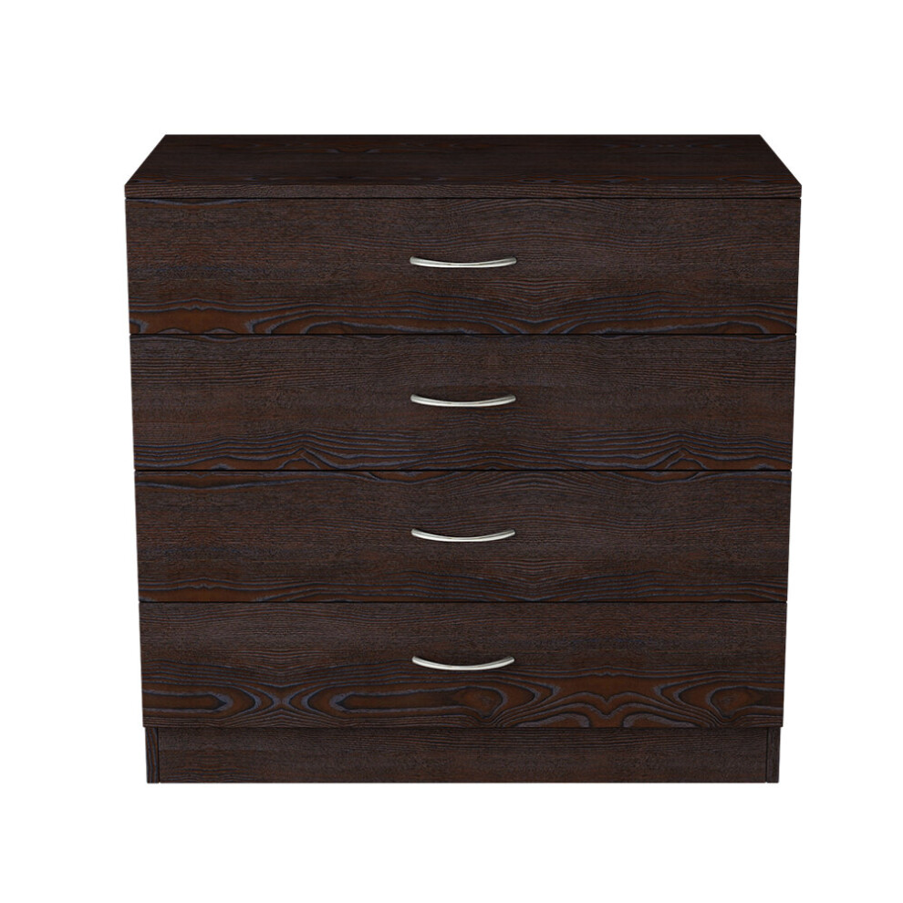 (4 Drawer-With Metal Handles, Walnut) NRG Chest of Drawers With Metal Handles Bedroom Furniture Storage Cabinets