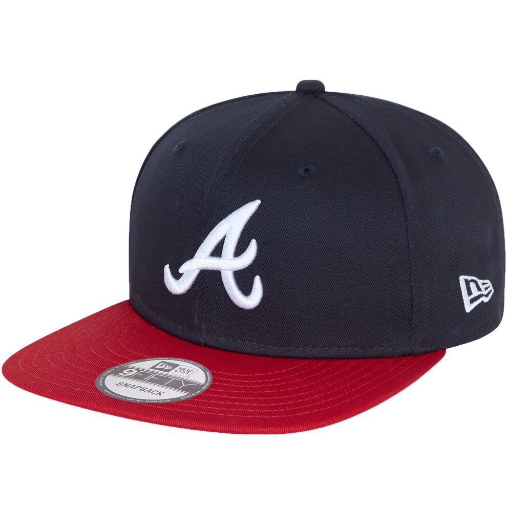 (M/L, Blue) New Era Atlanta Braves 9FIFTY Adjustable Snapback Cap Hat - Blue