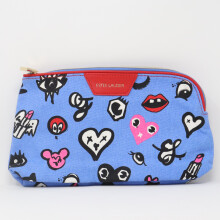 Estee Lauder Blue Denim-Like Printed Cosmetic Bag / New