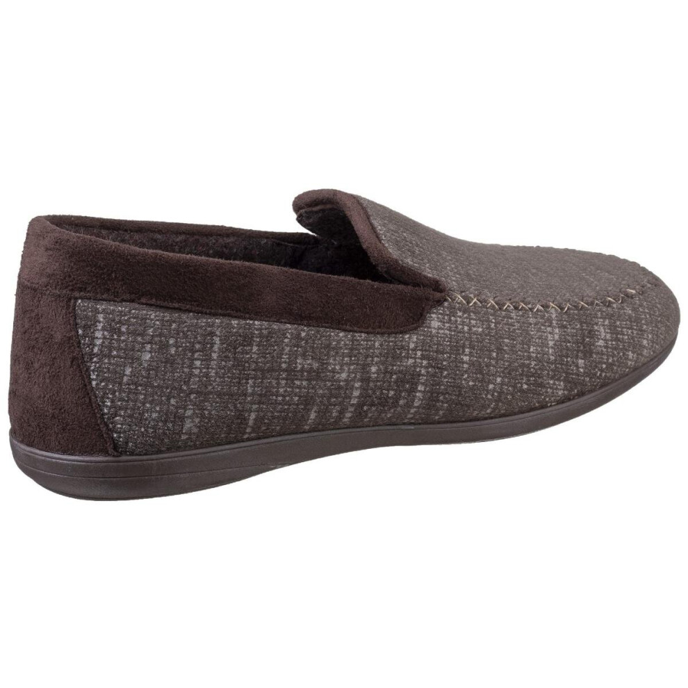 New Cotswold Men's Stanley Loafer Slipper Brown