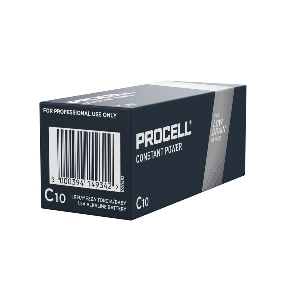 Duracell Procell Constant C Battery Pack Of 10 5000394149342 DU14934