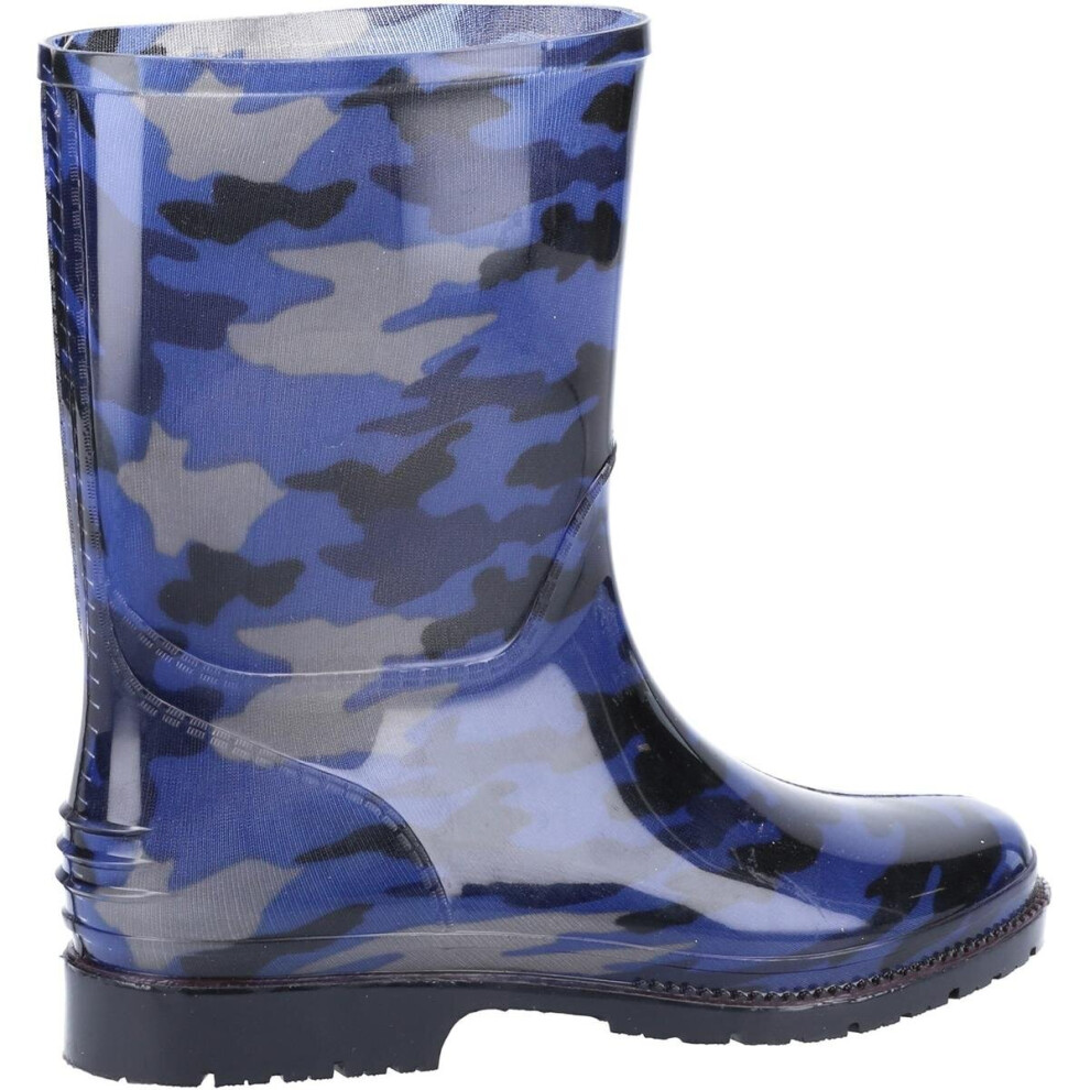 Cotswold PVC Jnr Wellington Navy Camo