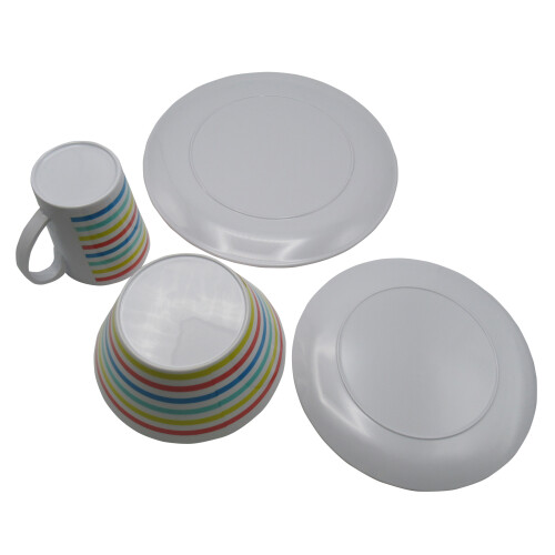 Caravan Camping Melamine Dinner Set 16pc (Picnic BBQ Outdoor Rainbow) 2