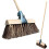 13'' Outdoor Broom Saddle Head Handle Yard Heavy Duty Stiff Bristles 1