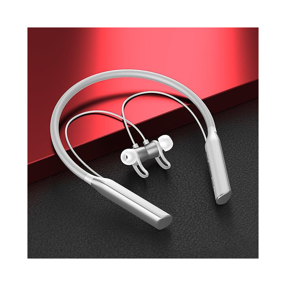 (White) Magnetic Neckband Earphones Bluetooth Headphone Waterproof Wireless Sport Headset White 755559513739
