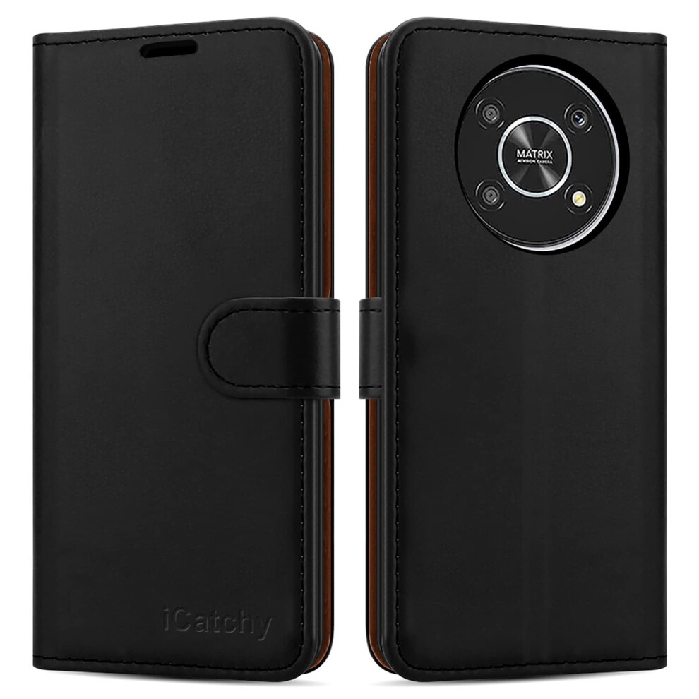 (Black) Honor Magic 4 Lite 5G Phone Wallet Leather Case Black 5056298013265