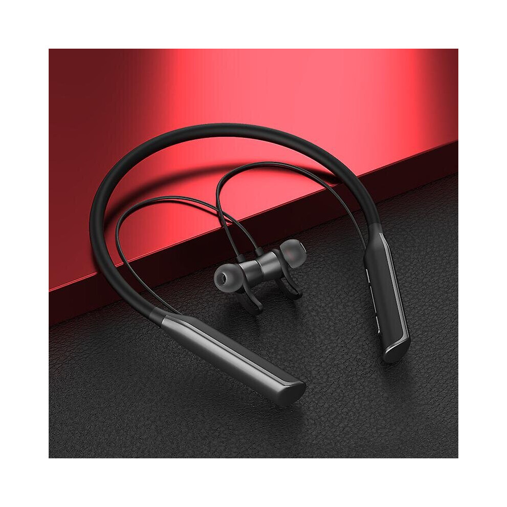 (Black) Magnetic Neckband Earphones Bluetooth Headphone Waterproof Wireless Sport Headset Black 755559513715