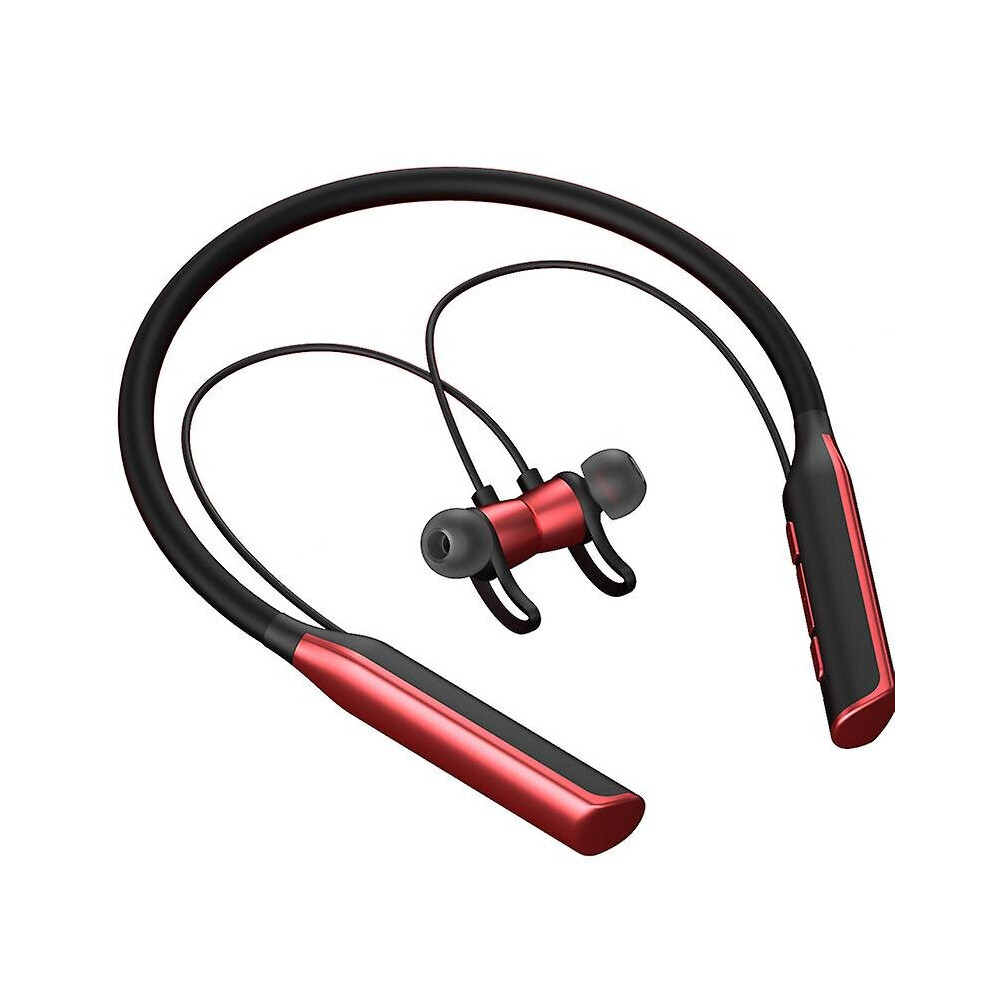 (Red) Magnetic Neckband Earphones Bluetooth Headphone Waterproof Wireless Sport Headset Red 755559513760