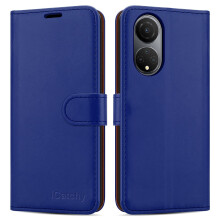 (Blue) For Honor X7 Phone Wallet Book Leather Case
