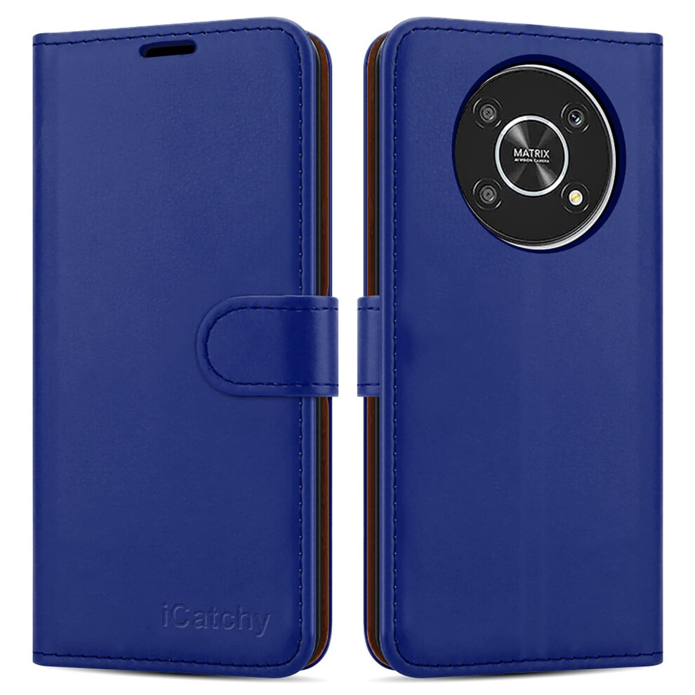 Icatchy (Blue) Honor Magic 4 Lite 5G Phone Wallet Leather Case Blue