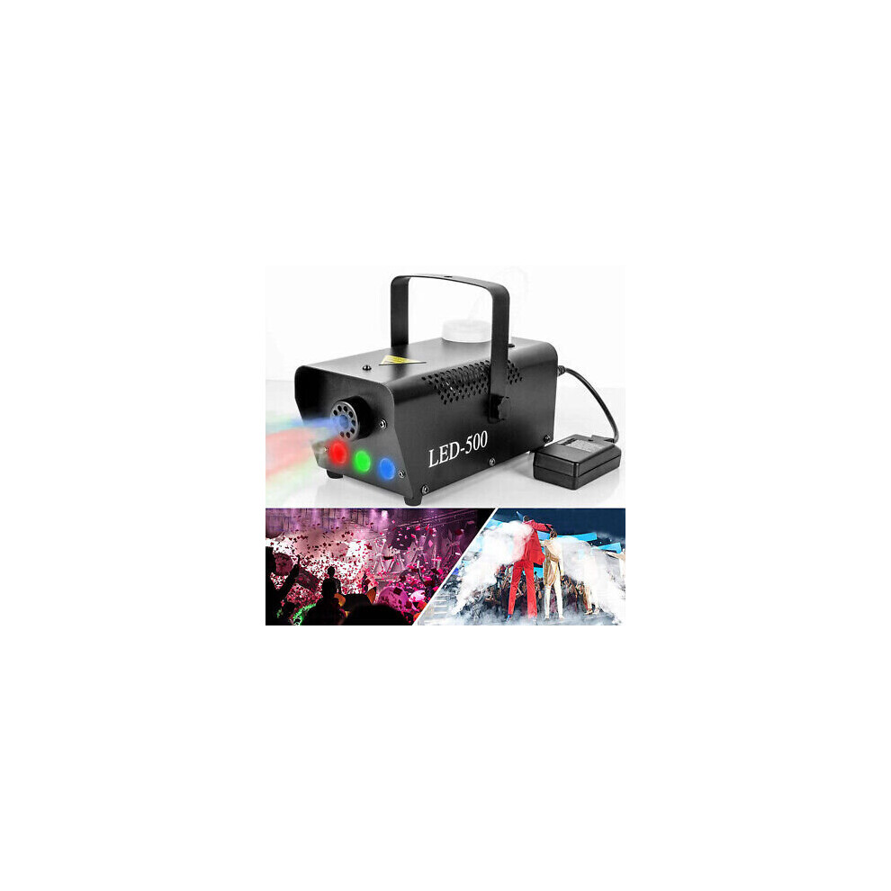 RGB LED Fog Machine Smoke Machine 500W Disco Halloween Xmas Party Stage & Remote