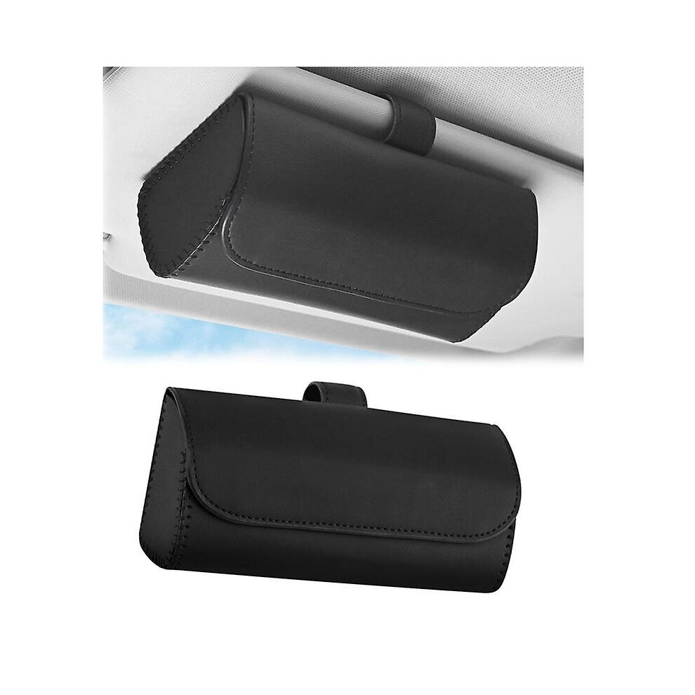 (Black) Car Visor Sunglasses Case Glasses Holder Eye Glasses Clip Organizer Universal Car Accessories Black 768671587397