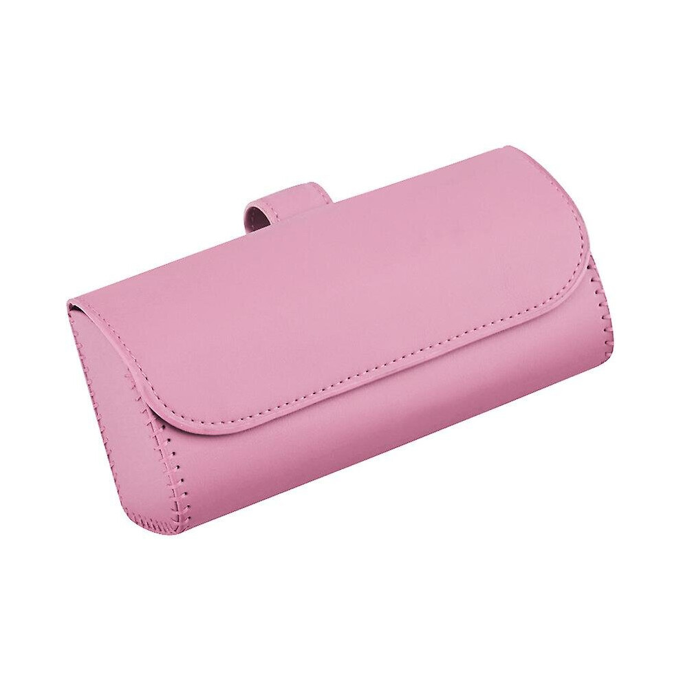 (Pink) Car Visor Sunglasses Case Glasses Holder Eye Glasses Clip Organizer Universal Car Accessories Pink 768671587366