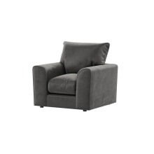 (Grey, Armchair) Brooklyn Plush Velvet Fibre 3 & 2 Seater Sofa Set