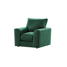 (Green, Armchair) Brooklyn Plush Velvet Fibre 3 & 2 Seater Sofa Set