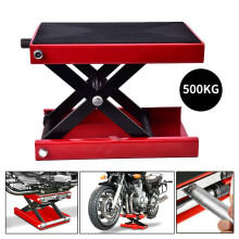 1000LBS Mechanical Motorcycle Lifting Scissor Lift Table - Heavy-Duty Steel, Rubber-Padded Platform, 380x230mm, 90-365mm Range