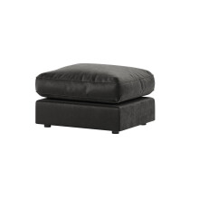 (Black, Footstool) Brooklyn Plush Velvet Fibre 3 & 2 Seater Sofa Set