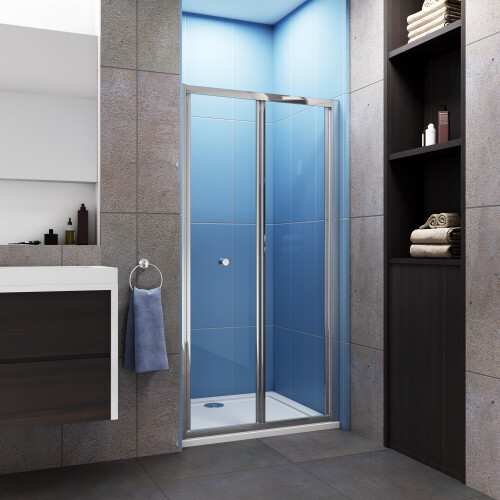 AICA (900mm) Bathroom Bi Fold Shower Enclosure 5mm DoorGlass