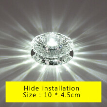 (White, Hide installtion) Luxurious Crystal Spotlight Modern Led Downlight for Aisle Entrance Hall