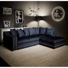 (Charcoal, Right Hand Facing) Kensington Corner Sofa in Black or Grey