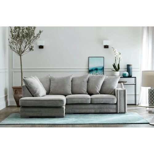 (Seal Grey, Left Hand Facing) Kensington Corner Sofa in Black or Grey