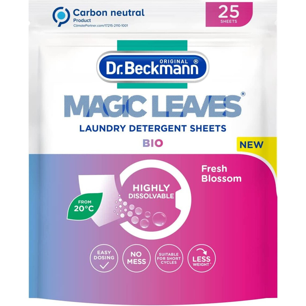 Dr Beckmann Magic Leaves Laundry Detergent Bio Sheets Size 25