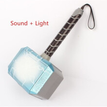 (Thor Hammer sound+light) Thor Hammer Marvel Avengers Thor Superhero Halloween Prop Cosplay Weapon ABS Plastics With light and music luminous and sound