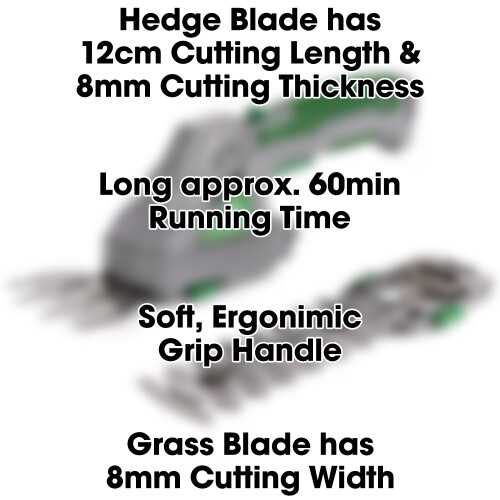 Gracious Gardens 2 in 1 3.6v Lithium Ion Cordless Hedge Trimmer 1