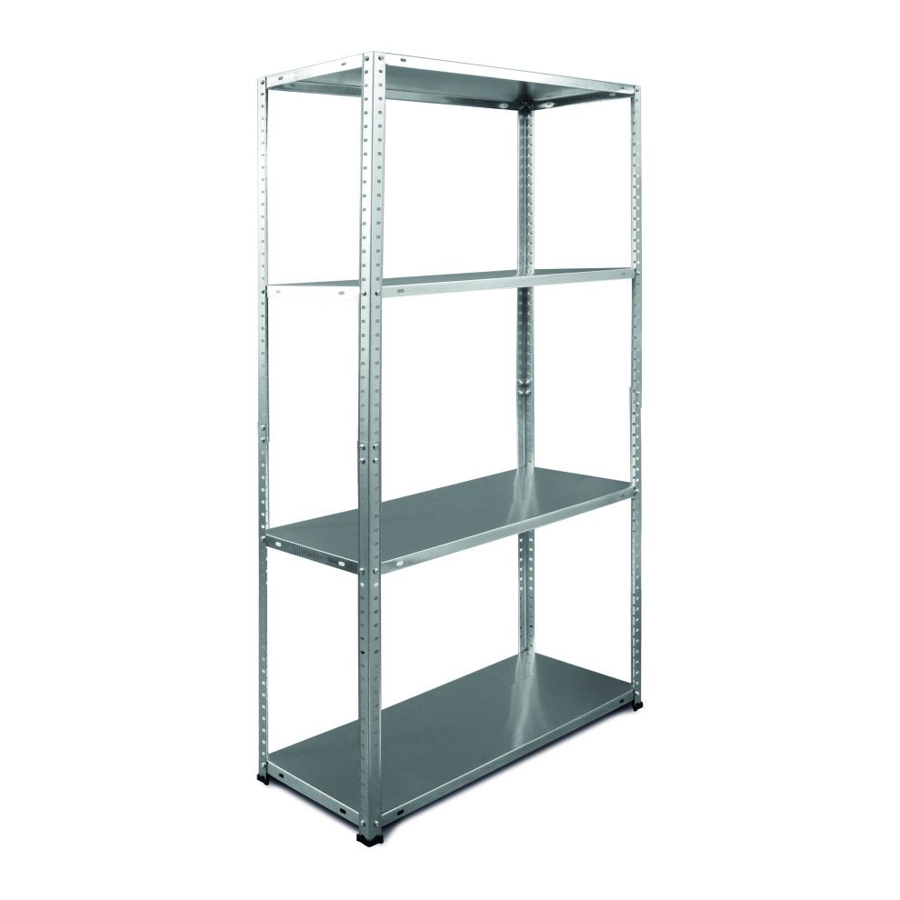 Garage Shelving Units 4 Tier (145cm x 75cm x 30cm) BOLTED Galvanised Steel Metal Storage Racking Shelves