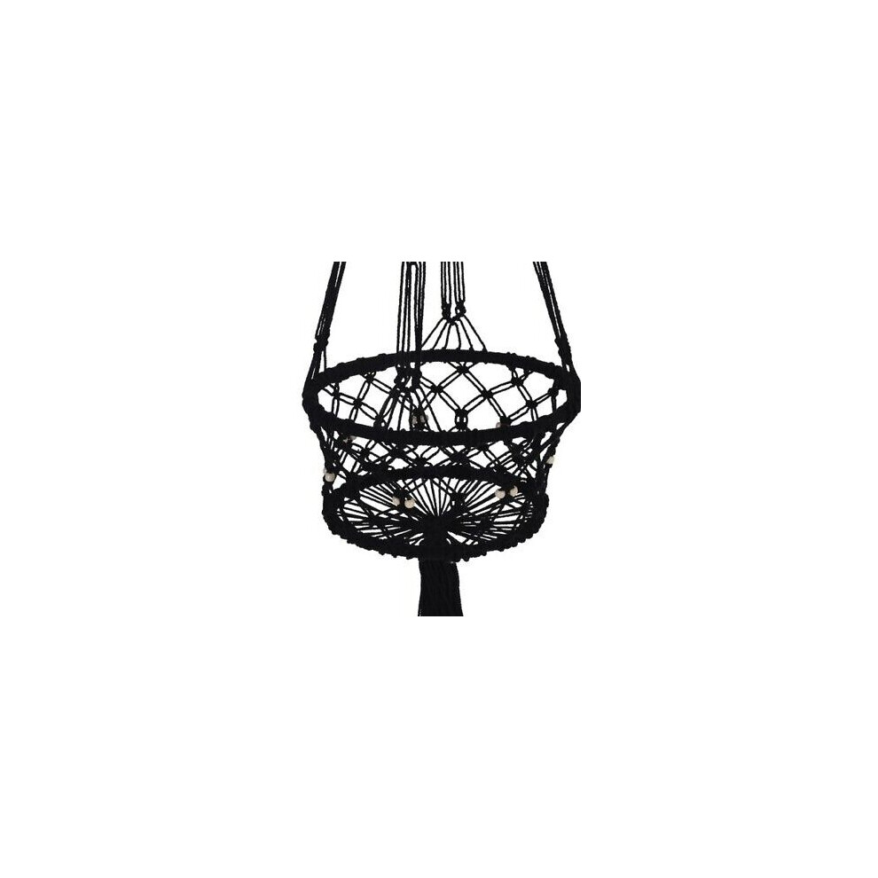 MacramÃ© Hanging Flowerpot Holder Black Hanging Basket 110cm Tall