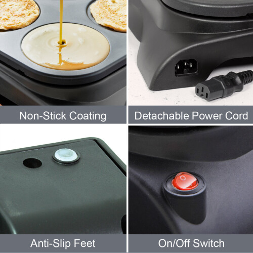 Quest Quest 35319 Mini Pancake Maker and Grill / 6 Non-Stick Moulds, Easy Use 2