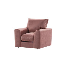 (Pink, Armchair) Brooklyn Plush Velvet Fibre 3 & 2 Seater Sofa Set