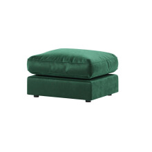 (Green, Footstool) Brooklyn Plush Velvet Fibre 3 & 2 Seater Sofa Set