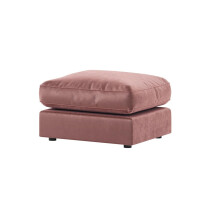 (Pink, Footstool) Brooklyn Plush Velvet Fibre 3 & 2 Seater Sofa Set