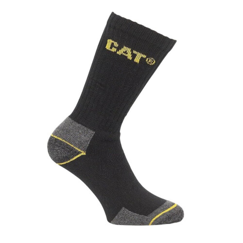 CAT Caterpillar Crew Work Sock 3 Pair Pack Black