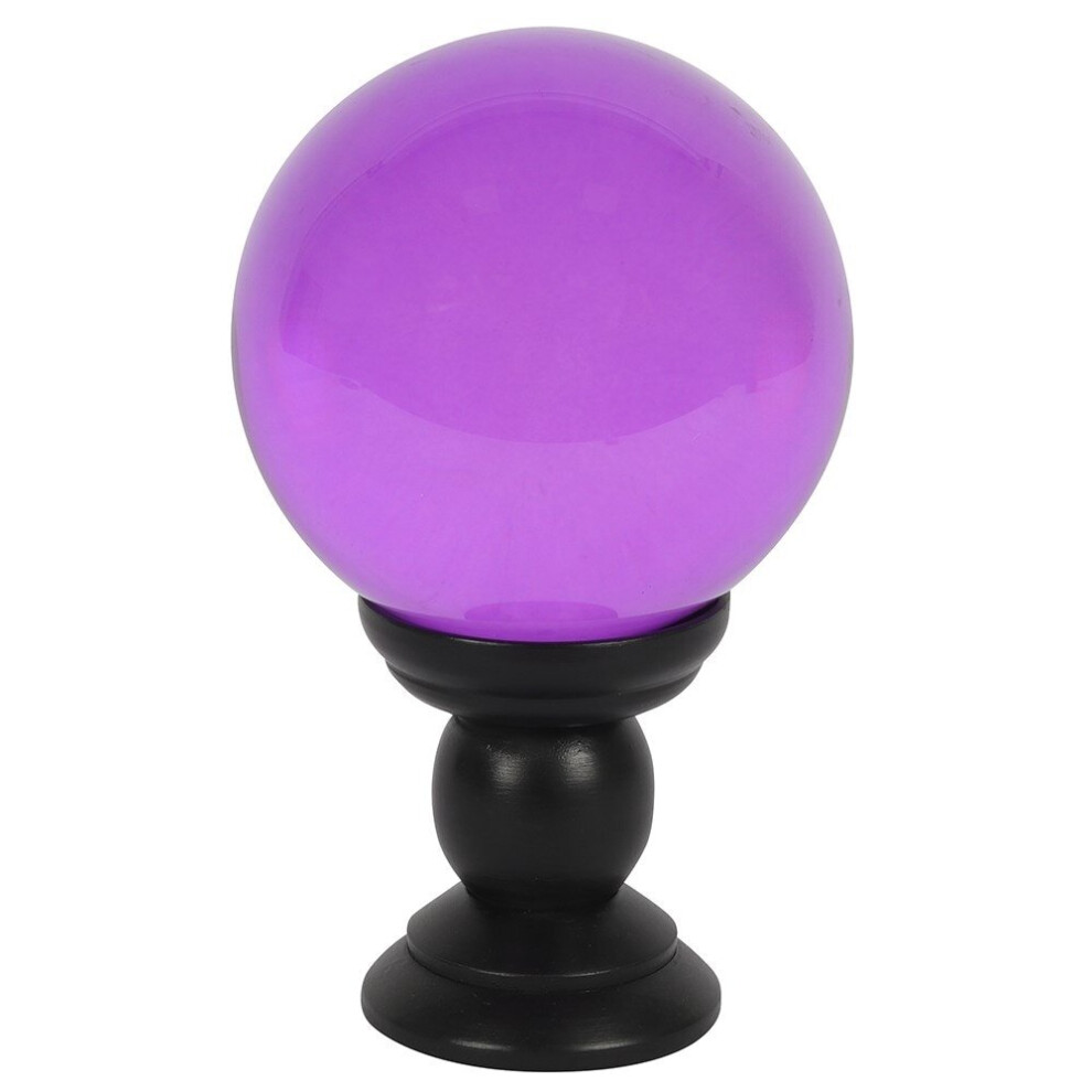 Purple Large Crystal Ball on Wooden Stand