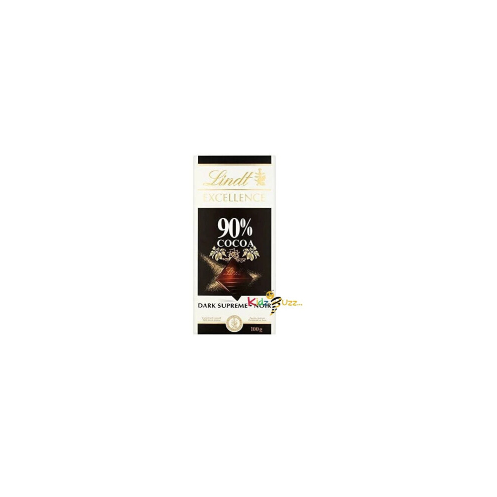 (Pack of 12) Lindt Excellence 90% Dark Supreme Chocolate 100g