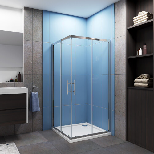 AICA (700x700mm) Corner Entry Shower Enclosure Walk in Door