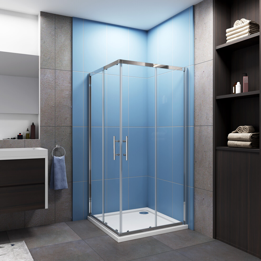 (800x800mm) Corner Entry Shower Enclosure Walk in Door