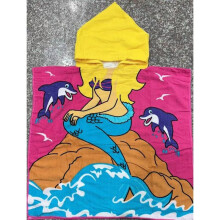 (Dolphin) Children'S Bath Towel Cape Hooded Bathrobe Cartoon Printing Blanket